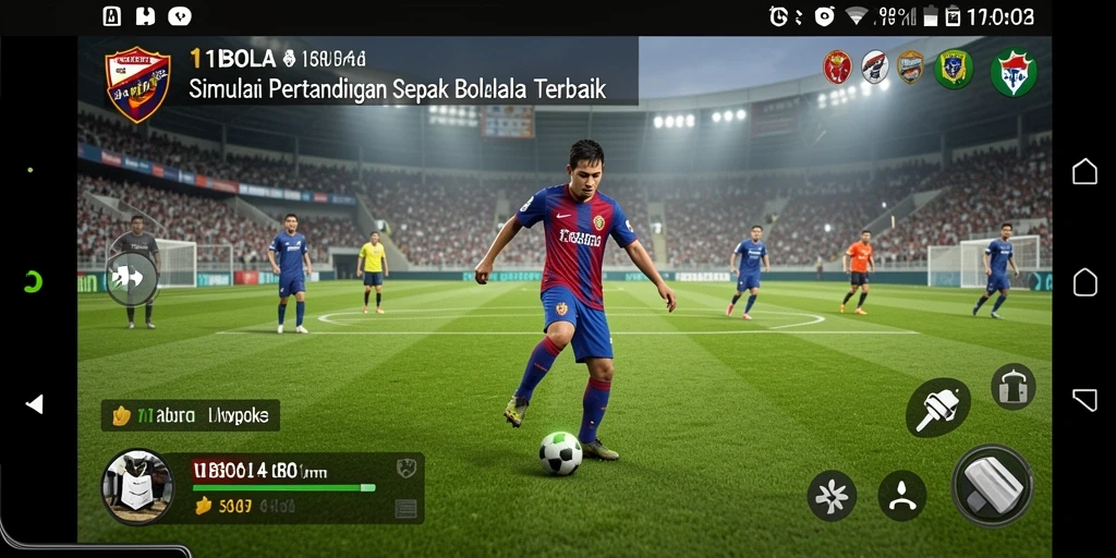 Tampilan gameplay menegangkan dalam 11BOLA dengan aksi seru.