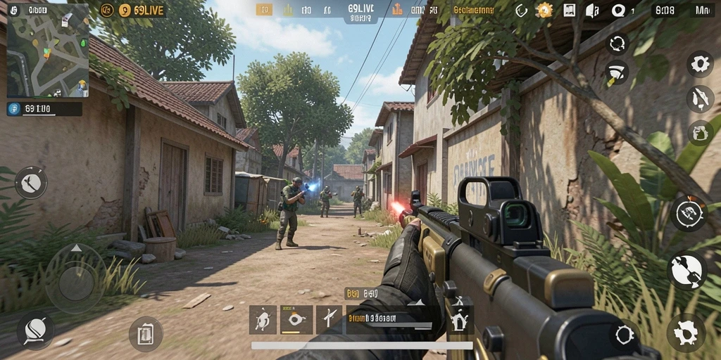 Tampilan gameplay seru dari 69LIVE dengan aksi FPS mendebarkan.