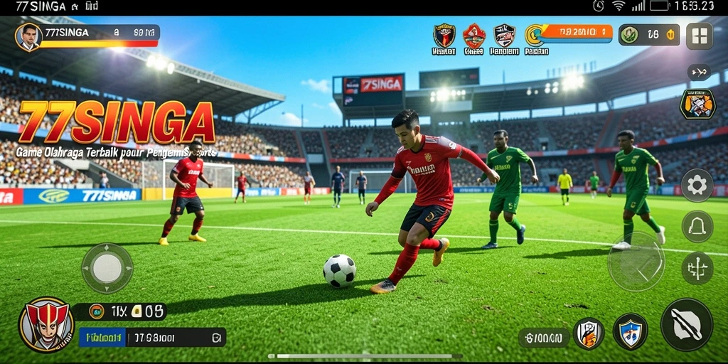 Tampilan gameplay 77SINGA yang seru dan kompetitif di arena olahraga.