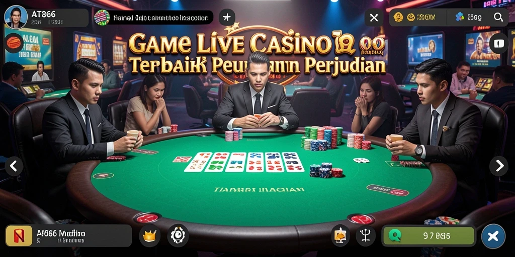 Gameplay Live Casino AT866 dengan dealer profesional dan suasana nyata.