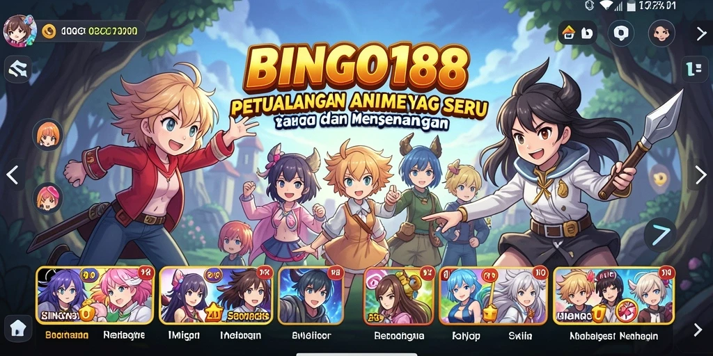 Tampilan gameplay menarik dengan karakter Anime yang penuh warna.