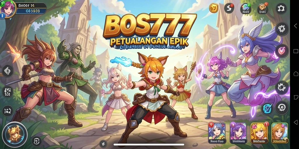 Screenshot gameplay BOS777 menampilkan aksi karakter Anime yang seru.