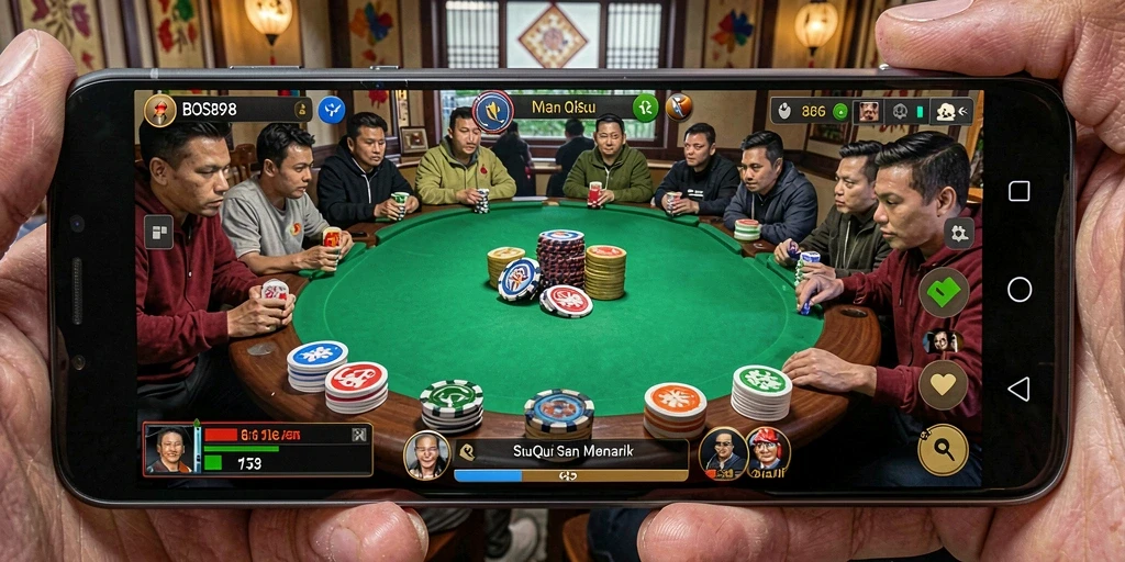 Tampilan gameplay khas QiuQiu yang seru dan menarik.