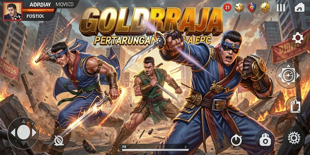 Screenshot gameplay GOLDRAJA menampilkan aksi pertarungan yang seru dan mengasyikkan.