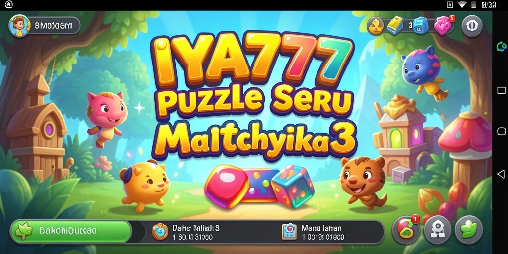 Screenshot gameplay IYA777 menunjukkan aksi mencocokkan permata yang seru.