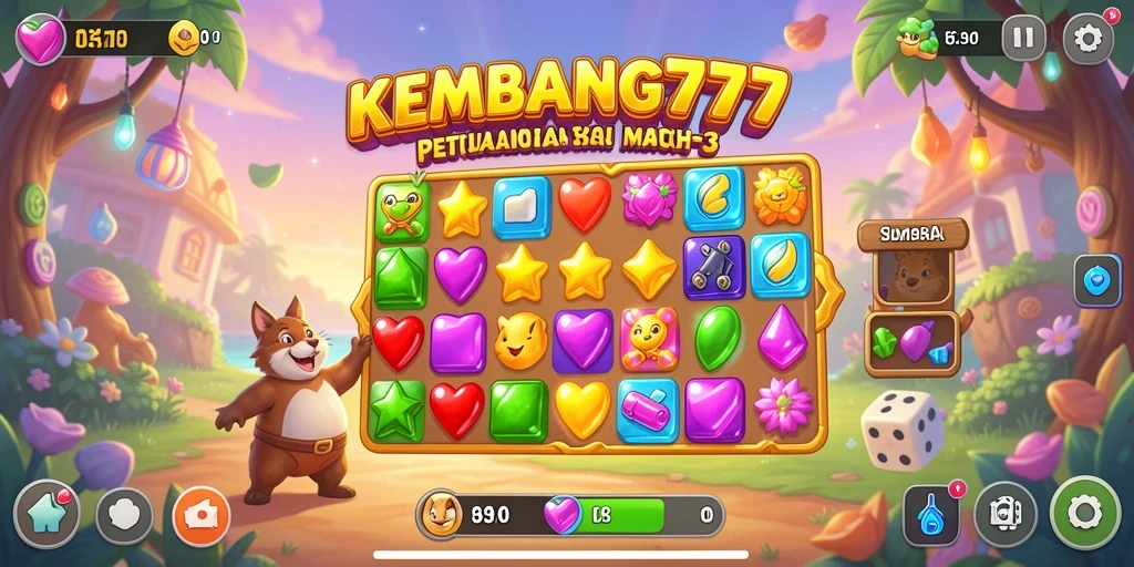 Tangkapan layar menunjukkan gameplay seru KEMBANG777 yang penuh warna.