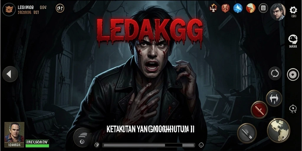 Gameplay menyeramkan LEDAKGG dengan efek suara yang mencekam.