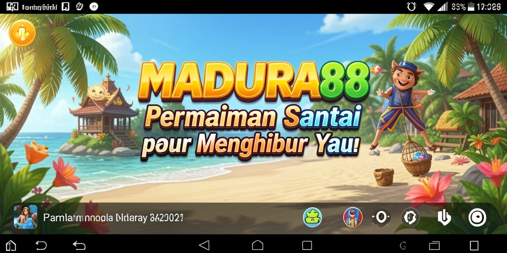 Tampilan gameplay <strong>MADURA88</strong> yang cerah dan menghibur.