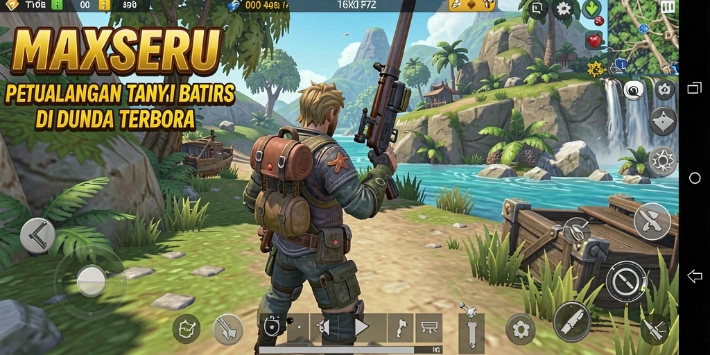 Screenshot gameplay MAXSERU yang menampilkan petualangan seru di dunia terbuka.