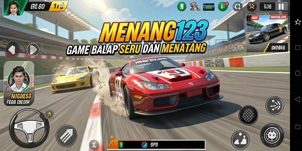 Gameplay MENANG123 yang seru dengan mobil balap yang menakjubkan.