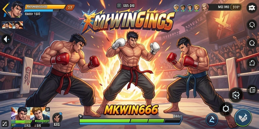 Tangkapan layar menggambarkan aksi duel yang seru dalam MKWIN666.