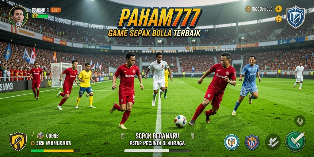 Tampilan gameplay PAHAM777 yang menegangkan di lapangan sepak bola.