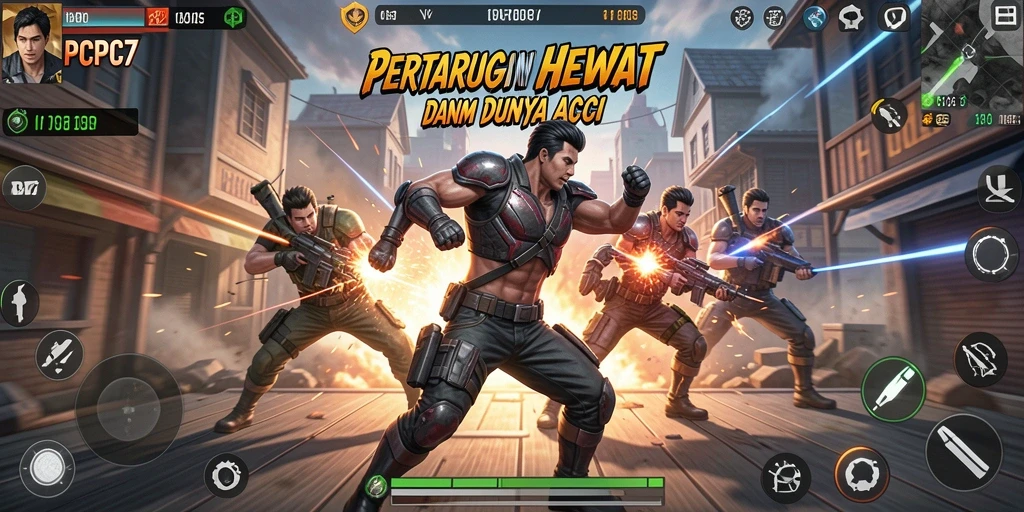 Tampilan gameplay PCPC7 yang penuh aksi dan seru.