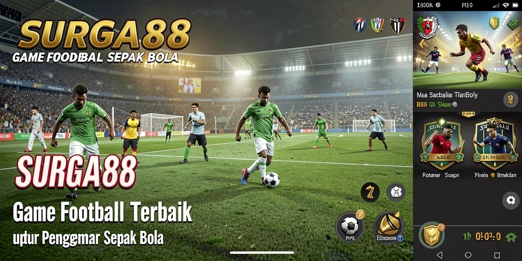 Tampilan gameplay SURGA88 yang mendebarkan dalam pertandingan sepak bola.