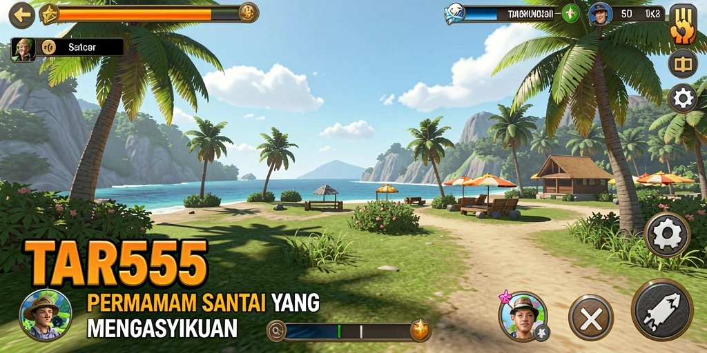 Tampilan gameplay TAR555 yang cerah dan menghibur.