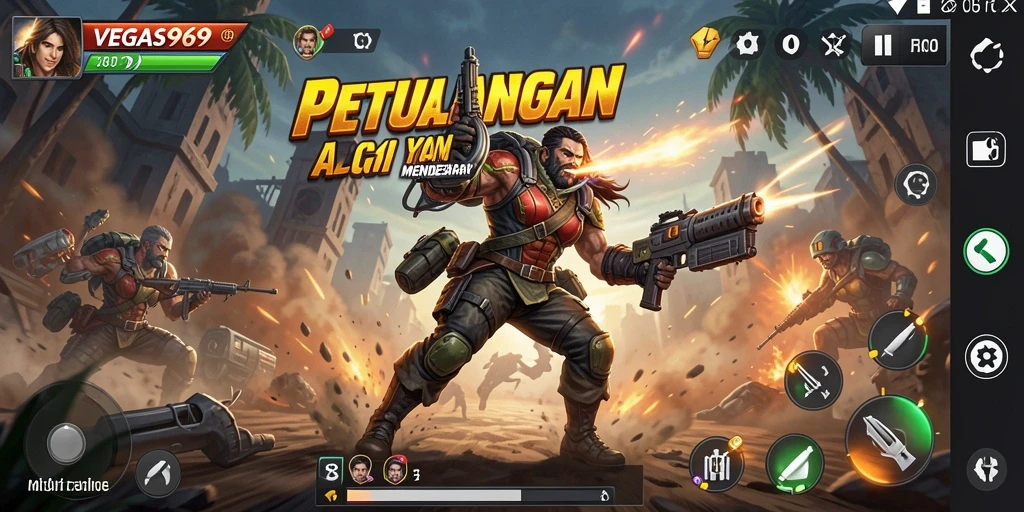 Tampilan gameplay menegangkan di VEGAS969 dengan aksi berintensitas tinggi.
